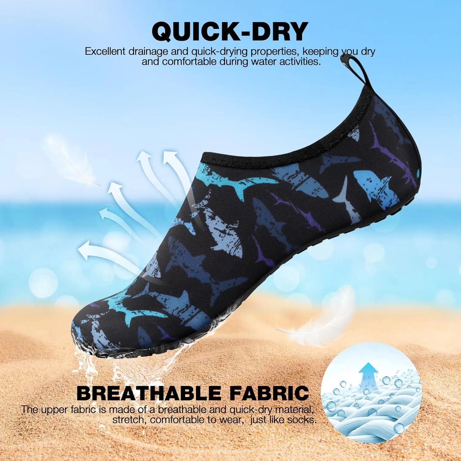 SIMARI Water Shoes Women Men Aqua Socks Beach Barefoot Quick Drying Aqua Aerobics Swim Pool Non Slip Outdoor Travel Essentials Surf River Lake Snorkeling Kayak Yoga Adult Youth