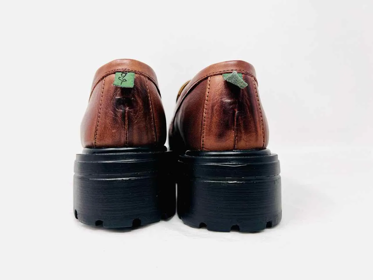 Sols Size 10 Brown/Black Woven Leather W/ BAG! Shoes Loafers