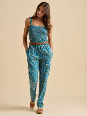Teal Shoreline Meadow Jumpsuit
