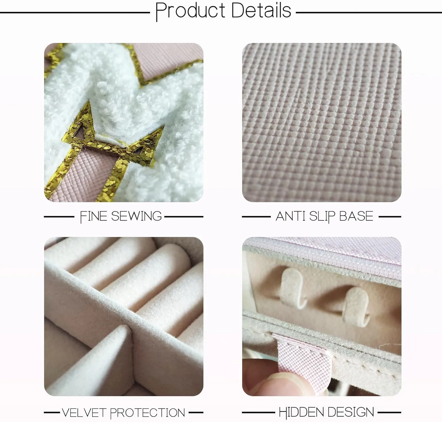 Travel Jewelry Case Organizer, Gifts for Women Teen Girls Initial Jewelry box with Mirror Vacation Beach Essentials Ring Necklace Earring Organizer Box (E)