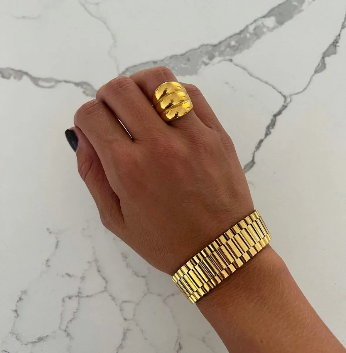 Triple Threat Ring - Gold - Water Resistant