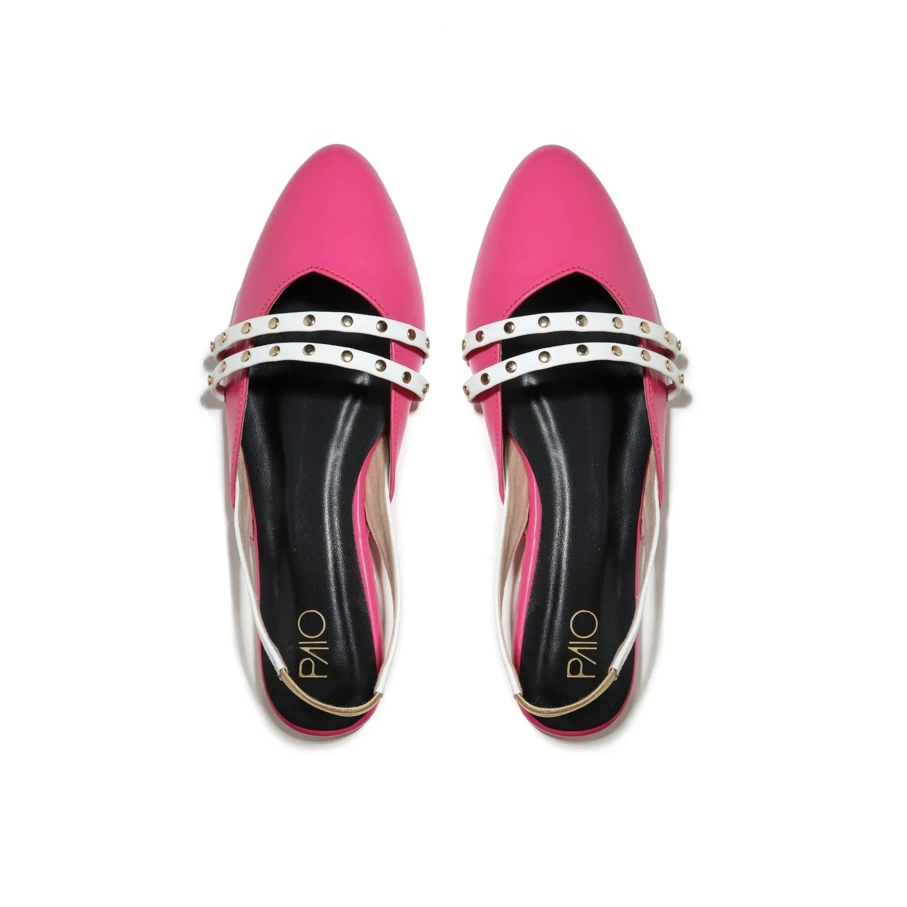 Tsilivi Pink & White Strapped Mules