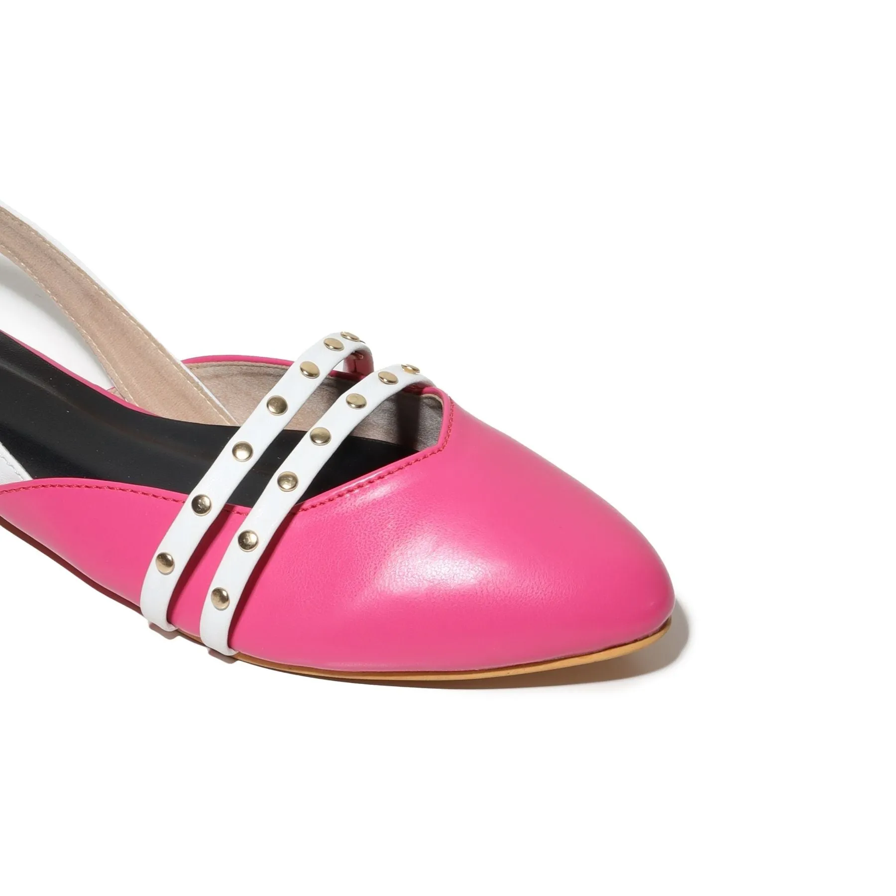 Tsilivi Pink & White Strapped Mules