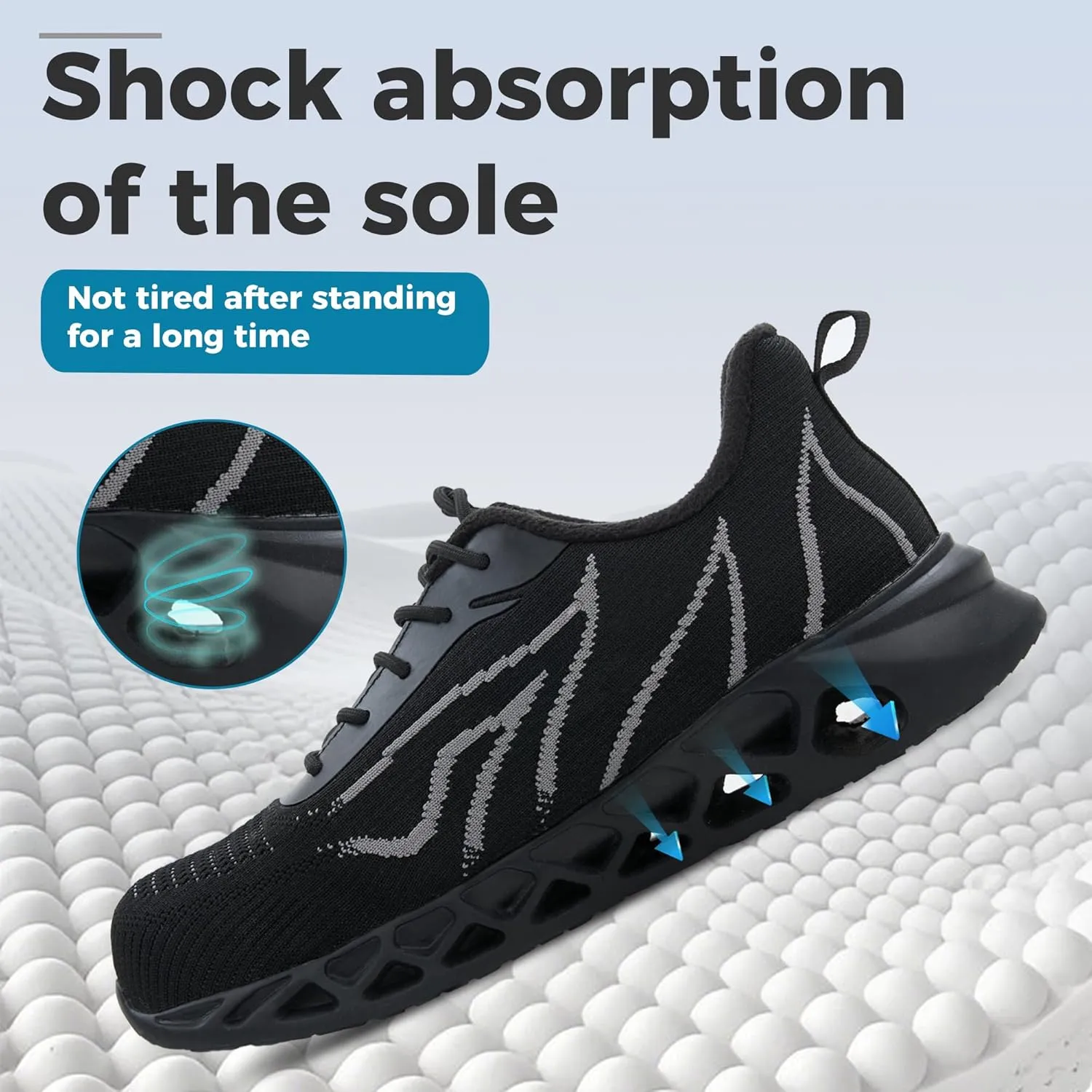 Ultra-Lightweight Steel Toe Shoes Water-Resistant, Slip-Resistant & Puncture-Proof Work Sneakers, Perfect for Construction, Warehouse, and Everyday Casual Wear