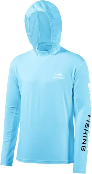 UPF 50  Men’S UV Sun Protection Long Sleeve Performance Fishing Hoodie Hooded Shirts