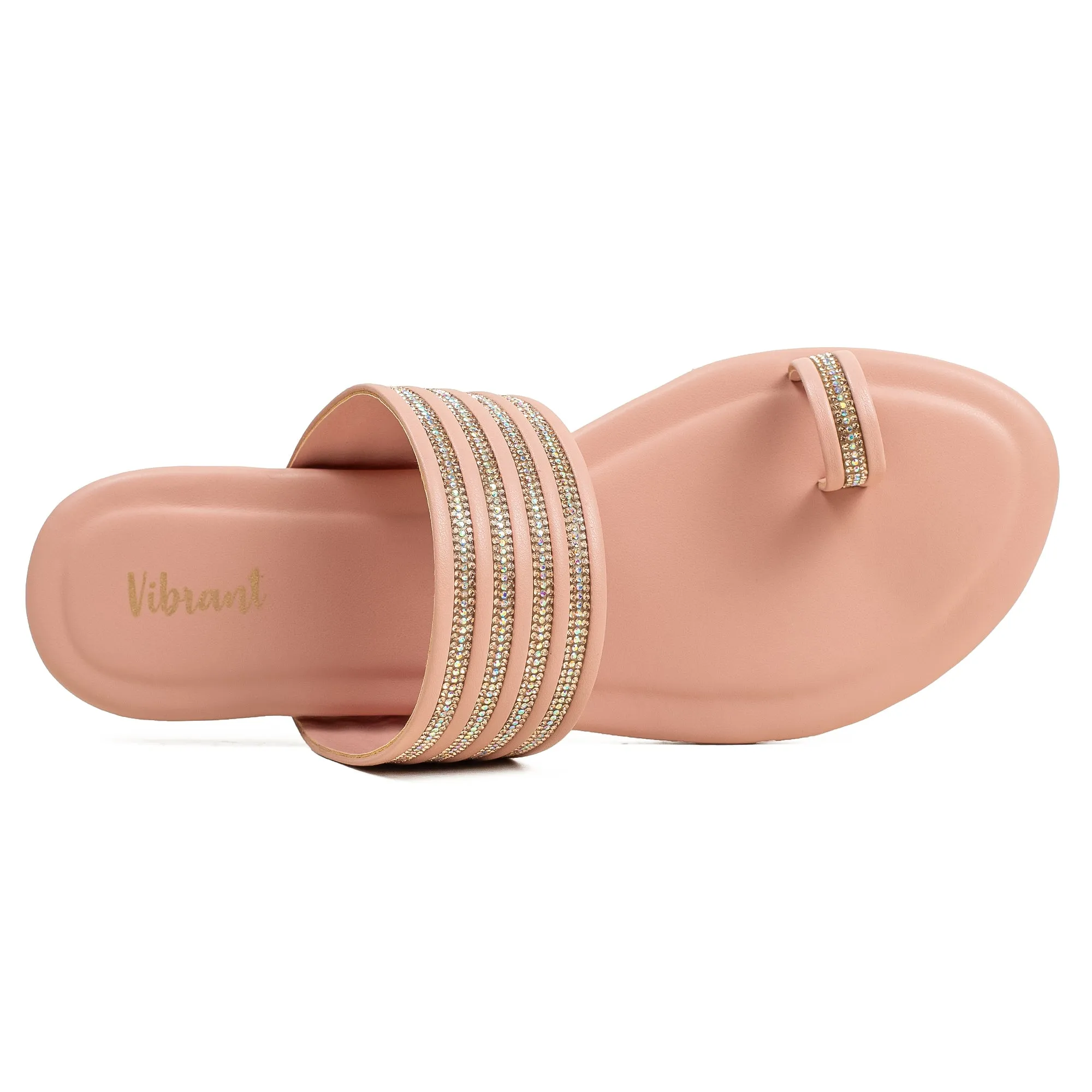 Vibrant Women's Pink Flat Sandals – Stylish PU Leather
