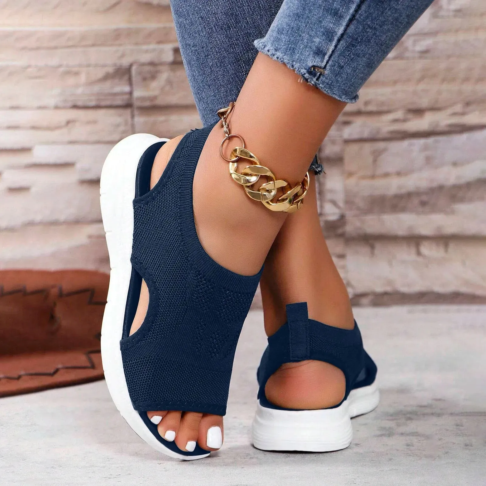 Women's Breathable Orthopedic Sandals Non Slip Comfortable Walking Hollow Sports Platform Sandals