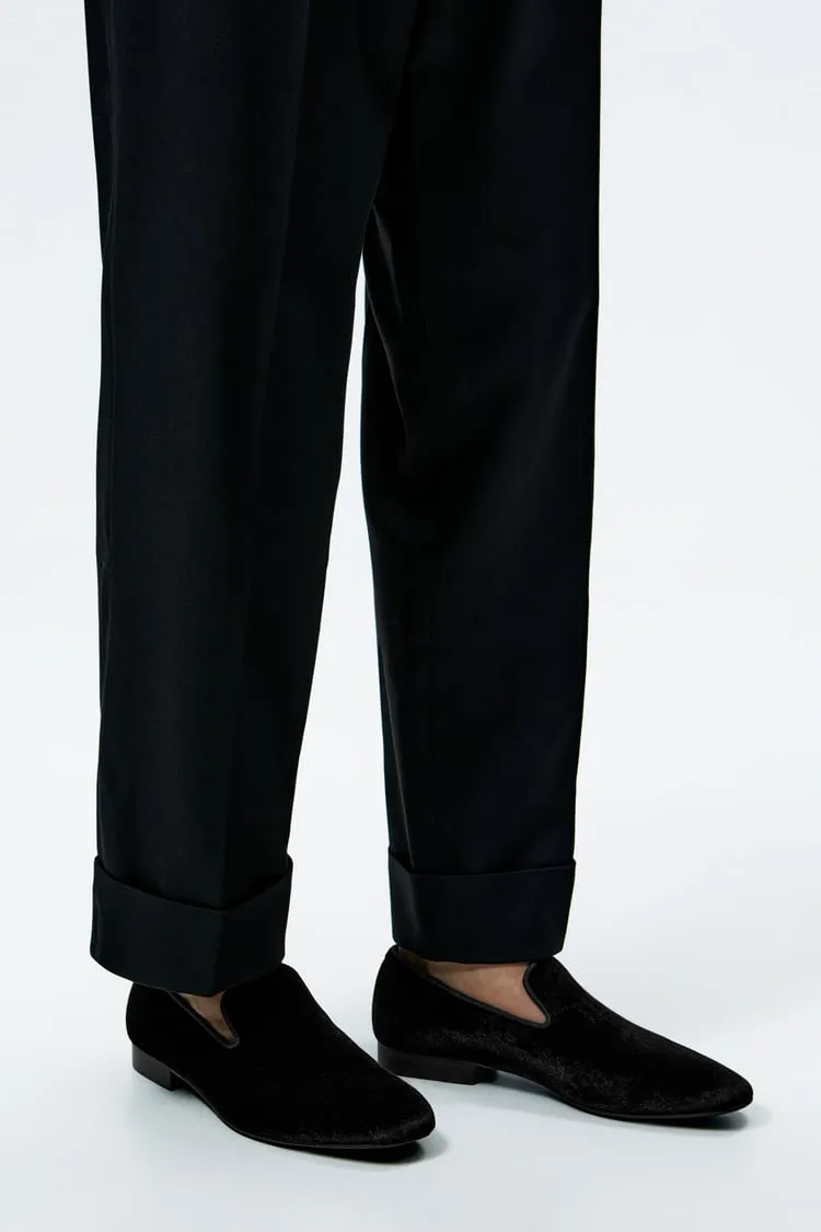 Zara Black Velvet Loafer