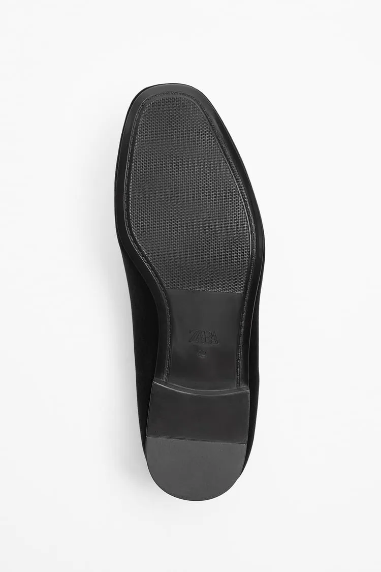 Zara Black Velvet Loafer